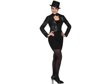 Fato de Mulher  Terno Com Gravata Preto (Tam: M/L)