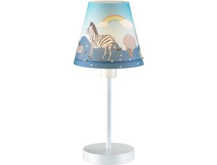 Candeeiro de Mesa  Cebras (Azul - E14 - 40 W - Plástico)