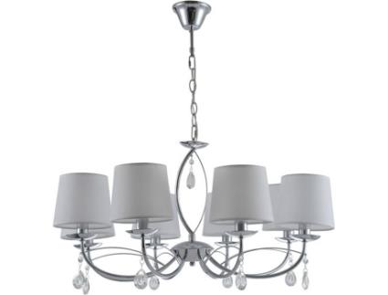 Candeeiro Suspenso  Monterrey (Prateado - E14 - 8 x 40 W - Cristal)