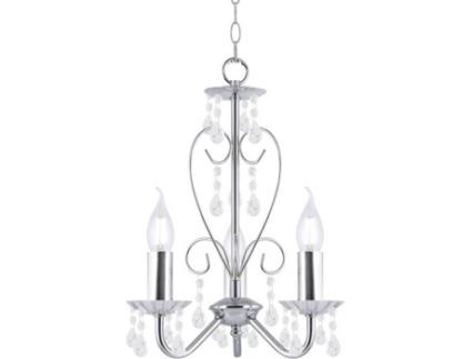 Candeeiro Suspenso  Tilia (Prateado - E14 - 3 x 40 W - Acrílico)