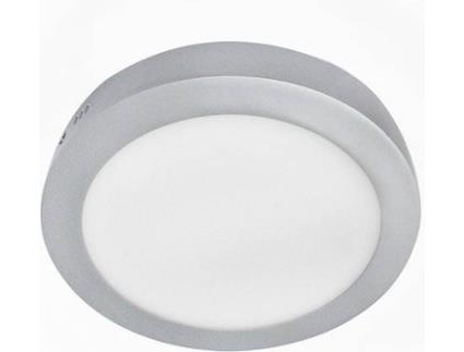 Candeeiro de Teto Embutida  Extraplano Redondo (Cinzento - LED - 20 W - Alumínio - 22.5x3.5 cm)