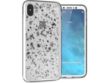 Capa iPhone X, XS  Glitter Prateado