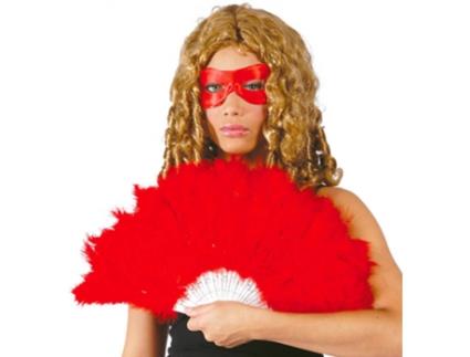 Leque  Vermelho De Plumas