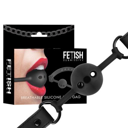 FETISH SUBMISSIVE BONDAGE - MORDAÇA DE BOLA DE SILICONE RESPIRÁVEL