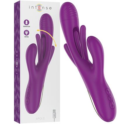 INTENSE? - APOLO VIBRADOR MULTIFUNÇÃO RECARREGÁVEL 7 VIBRAÇÕES COM LÍNGUA OSCILANTE ROXA