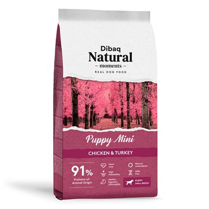 Natural Moments Puppy Mini, Frango & Peru 3 Kg Dibaq