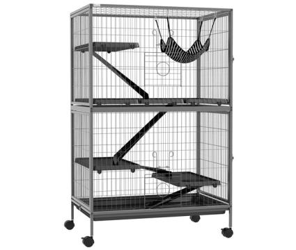 Gaiola para roedores metal e plástico pawhut