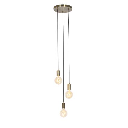 Candeeiro suspenso industrial bronze 3 luzes - Facil