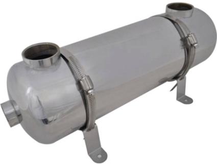 Permutador de Calor  Piscina (60 KW - Aço - 485 x 134 mm - Cinzento)