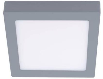 Candeeiro de Teto Embutida  Extraplano Cuadrado (Cinzento - LED - 20 W - Alumínio - 22.5x3.5 cm)