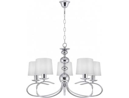 Candeeiro Suspenso  Aurora II (Prateado - E14 - 5 x 40 W - Metal)
