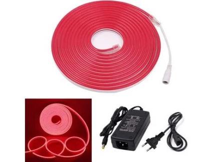 Tira Led NEON NEON Efeito Flexível e Impermeável Vermelho