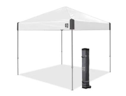 Abrigo de Campismo E-Z UP Instantâneo Estrutura Cinzenta de Aço + Tampo Branco