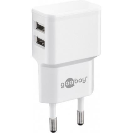 CARREGADOR SLIM 2 SAIDAS USB 5V - 2.4 A (BRANCO)