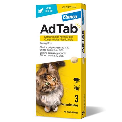 AdTab AdTab Antiparasitário Mastigável 48 mg para Gatos (> 2-8 kg)