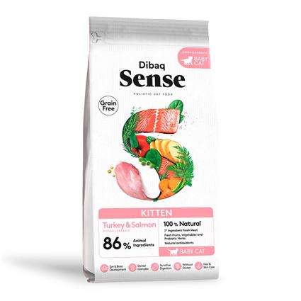 Pienso Sense Grain Free Kitten de Pavo y Salmón para Gatitos 1.5 Kg