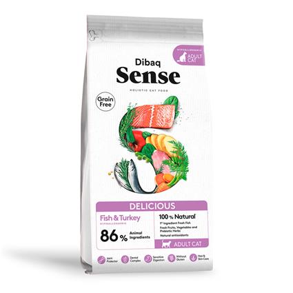 Pienso Sense Grain Free Delicious de Pescado y Pavo para Gatos 1.5