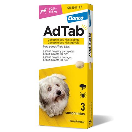 Comprimidos Mastigáveis Pulgas Cães 112 mg AdTab