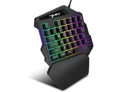 Teclado HXSJ One-Handed Backlight 35-key (Preto)