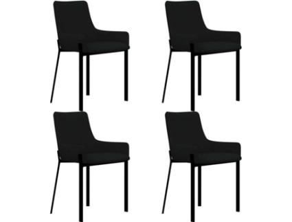Conjunto 4 Cadeiras de Refeição  279566 Tecido Preto