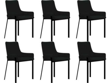 Conjunto 6 Cadeiras de Refeição  279567 Tecido Preto