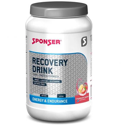 Sponser Sport Food 60g Strawberry & Banana Recovery Drink Box 20 Units Transparente