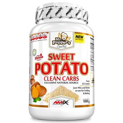 Amix Mt Poppers Clean Carbs 1kg Sweet Potato Flour White Chocolate Transparente