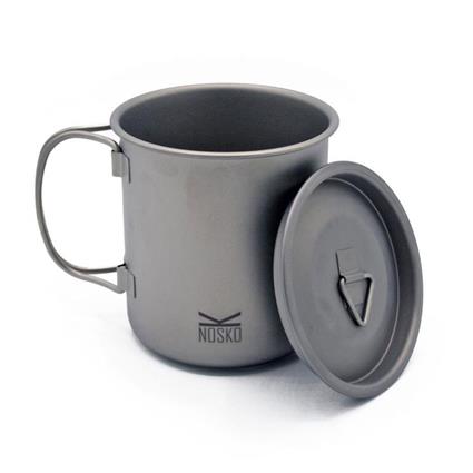 Nosko Gr5 Titanium Mug 450ml With Lid Cinzento