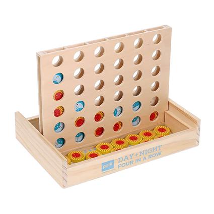 Petit Collage Day + Night Four In A Row Wooden Board Game Dourado
