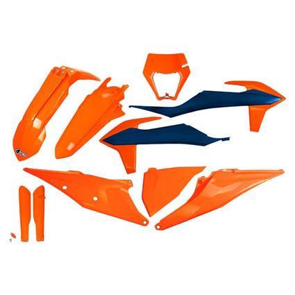 Ufo Ktm Exc/exc-f 2020-2023 With Headlight Ktkit527f-999c Fork Protectors & Plastics Kit Laranja