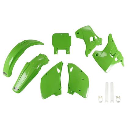 Ufo Kawasaki Kx 125/250 1993-1993 Kakit194f-026 Fork Protectors & Plastics Kit Verde