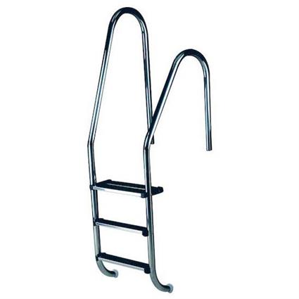 Astralpool Standard Aixi316 Pool Ladder 2 Steps + 1 Double Safety Step Non Symmetrical Prateado