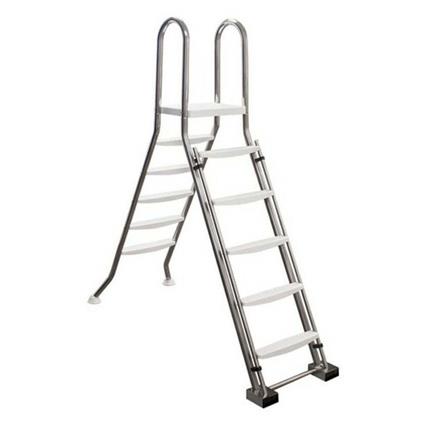 Astralpool Aisi-304l Ø43 1.35m Safety Ladder 2x4 Steps With Platform For Above Ground Pools Prateado