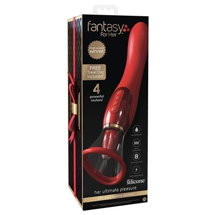 Fantasy For Her Her Ultimate Pleasure 24k Gold Luxury Edition Multifunction Vibrator Vermelho