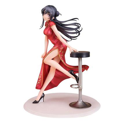 Wing Rascal Does Not Dream Of Bunny Girl Senpai 1/7 Mai Sakurajima Chinese Dress Ver 22 Cm Statue Laranja