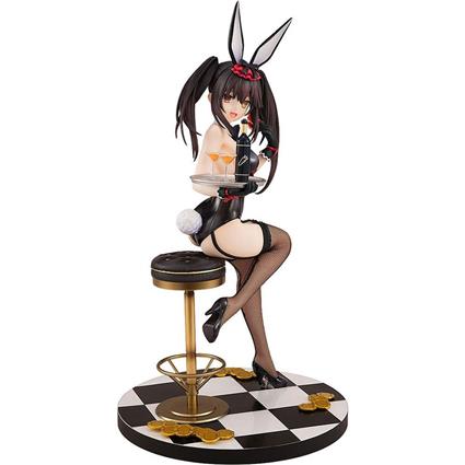 Kadokawa 1/7 Kurumi Tokisaki Statue: Black Bunny See. 26 Cm Date A Live Statue Dourado