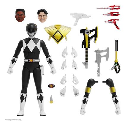 Super7 Mighty Morphin Power Rangers Ultimates Action Black Ranger 18 Cm Figure Preto