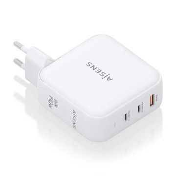 Aisens Asch-140w3p030-w Usb-a And Usb-c Wall Charger Transparente