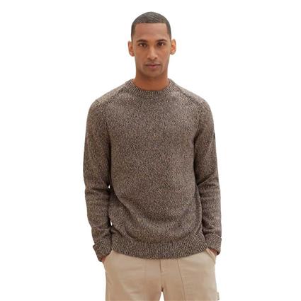 Tom Tailor 1038246 Multicolor Knit Crew Neck Sweater Castanho 2XL Homem