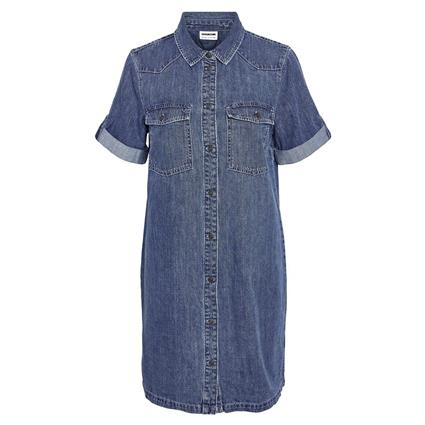 Noisy May New Signe Wg002mb Short Sleeve Dress Azul XL Mulher