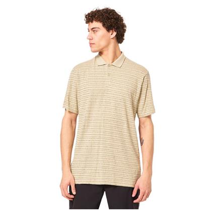 Oakley Apparel Debris Stripe Short Sleeve Polo Beige 2XL Homem