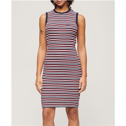 Superdry Rib Bodycon Long Sleeve Short Dress Vermelho S Mulher