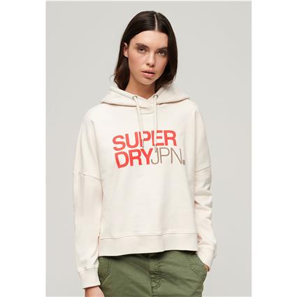 Superdry Sportswear Logo Boxy Hoodie Branco XS Mulher