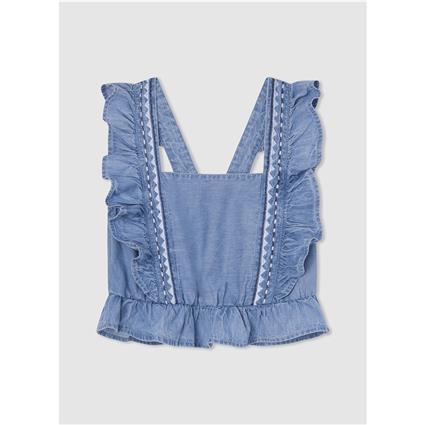 Pepe Jeans Quela Sleeveless Blouse Azul 12 Years Menina