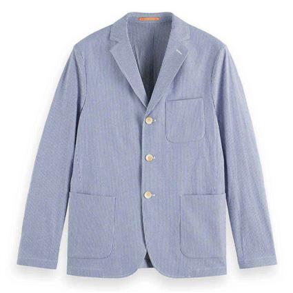 Scotch & Soda Unconstructed Seersucker Blazer Azul L Homem