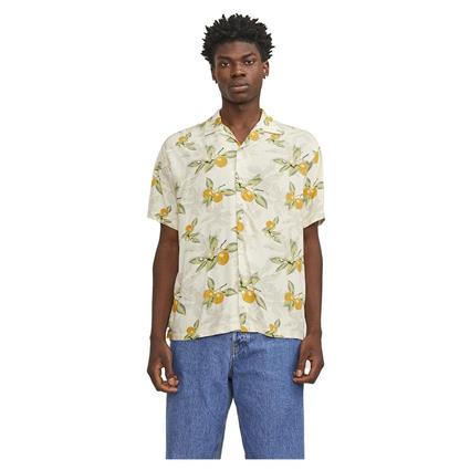 Jack & Jones Luke Tampa Aop Short Sleeve Shirt Amarelo M Homem