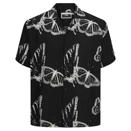 Jack & Jones Jeff Aop Resort Short Sleeve Shirt Preto S Homem