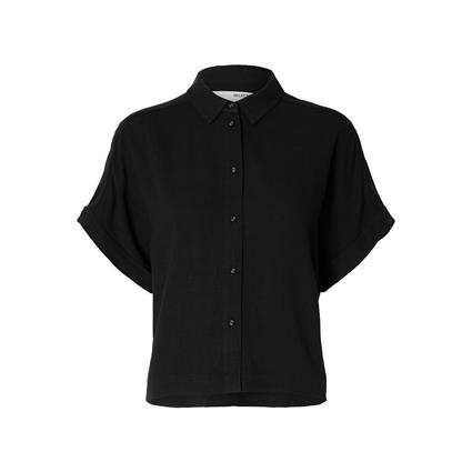 Selected Viva Short Sleeve Shirt Preto 38 Mulher