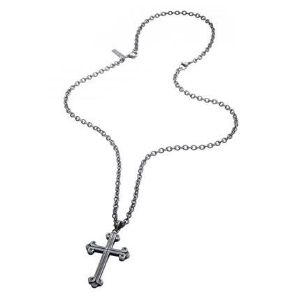 Police Pj26552blk.02 Necklace Prateado  Homem