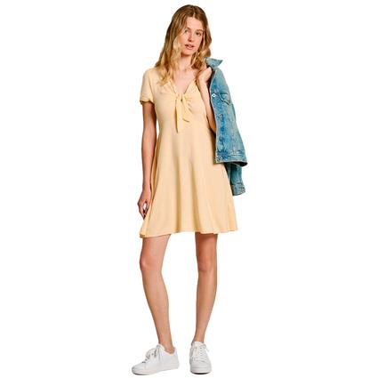 Pepe Jeans Nani Short Sleeve Midi Dress Amarelo M Mulher
